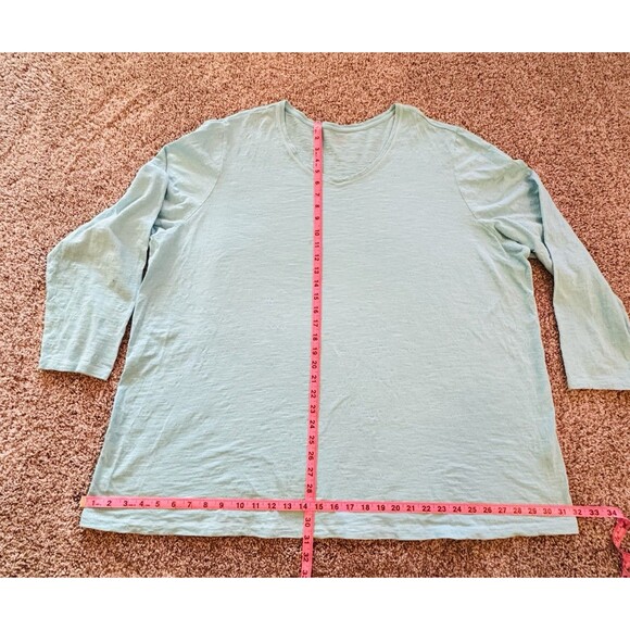 Catherines Plus Size 26/28 Teal Blue Blouse for Women – 3/4 Sleeve Stylish Top - Picture 3 of 7